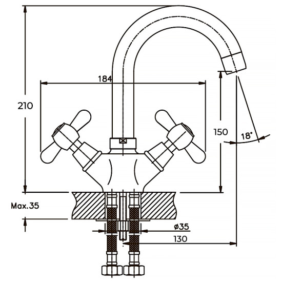 Смеситель для умывальника Haiba Dominox 274 (HB0087)