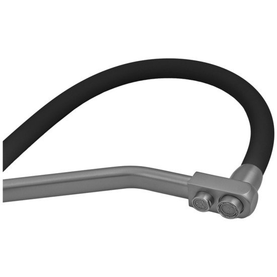 Змішувач для кухні ZERIX FUL-021 GRAPHITE REFL.BLACK з силіконовим виливом, з нерж.сталі SUS304 з виходом для питної води (колір графіт, чорний вилив) (ZX5999)