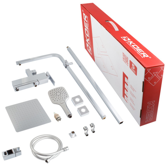 Душевая колонна со смесителем KOER KB-56039-01 3 функции (Цвет хром) (KR5995)