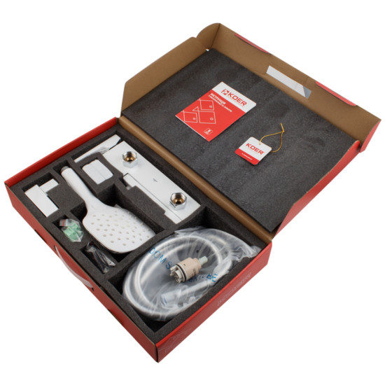 Смеситель для ванны с коротким изливом KOER KB-41009-04 (Цвет хром+белый) (KR5985)