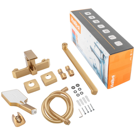 Смеситель для ванны Haiba GAUDI 006 EURO BRUSHED GOLD (HB9598)