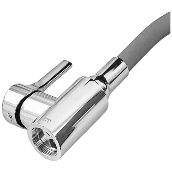 Змішувач для кухні ZERIX REX-011 CHROME REFL.GREY з нерж. сталі (Колір хром+силіконовий вилив сірий) (ZX6128)