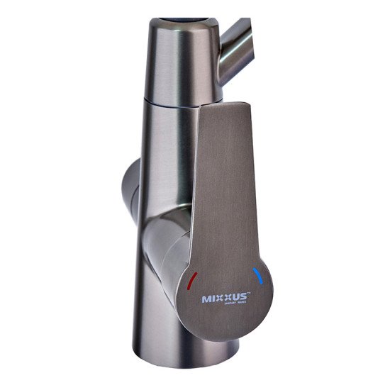 Кухонный смеситель на две воды Mixxus FUL-021 Graphite Refl.Black (нерж. сталь) (MI6115)