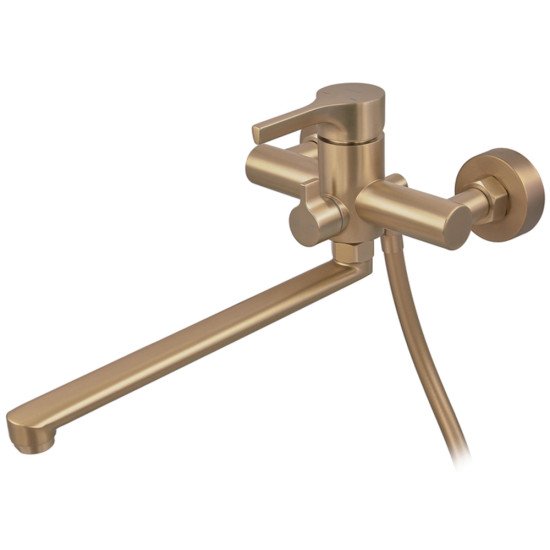 Змішувач для ванни ZERIX REX-006 (EURO) BRUSHED GOLD з нерж. сталі (Колір матове золото) (ZX6119)