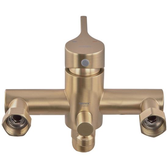 Змішувач для ванни ZERIX REX-006 (EURO) BRUSHED GOLD з нерж. сталі (Колір матове золото) (ZX6119)