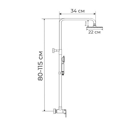 Душова колона із змішувачем Haiba Sirius 003-J (HB0777)