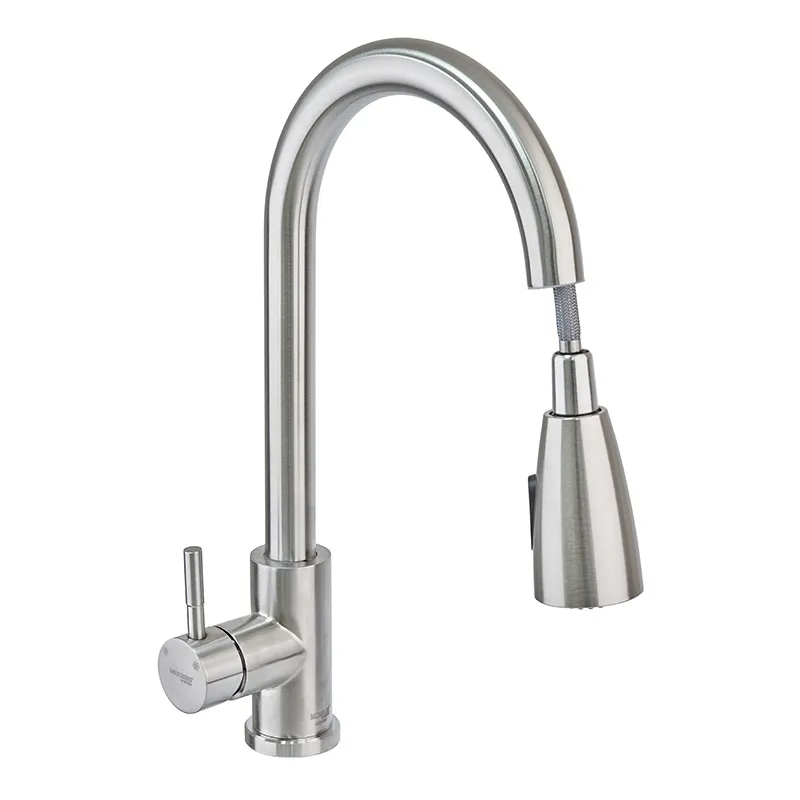 Кухонный смеситель с выдвижной лейкой Mixxus SUS 014-B (SS0023)