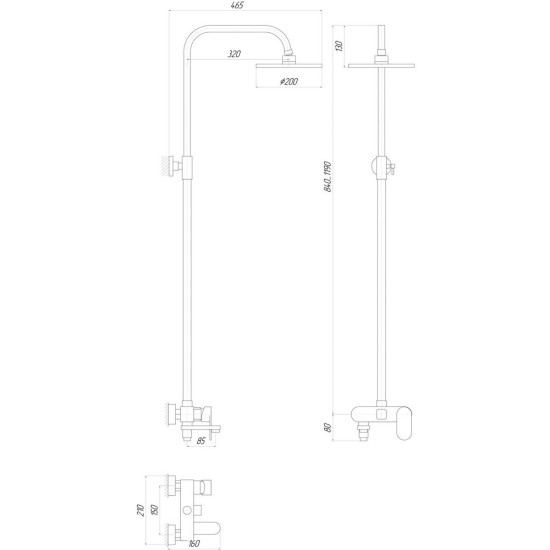 Душевая система Globus Lux  DS0010