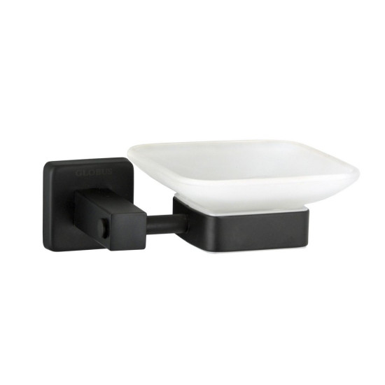 Мыльница одинарная Globus Lux BQ9408 черная матовая SUS304