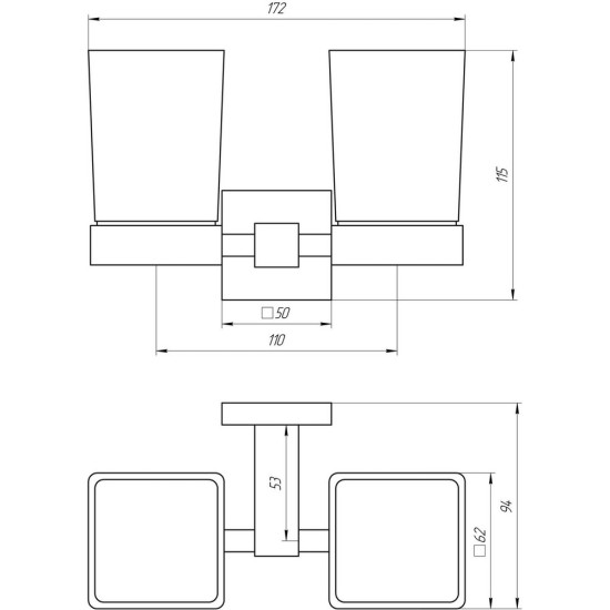 Стакан двойной Globus Lux BQ9428 черный матовый SUS304