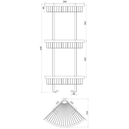 Полка угловая TOPAZ 4115-3