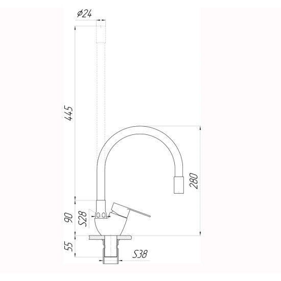 Смеситель для кухни Globus Lux MAIN SM-203SG