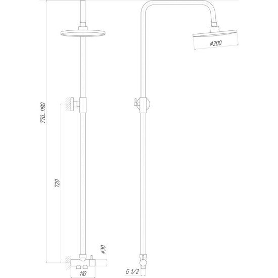 Душевая колонна Globus Lux LAZER GL-BAR-0101