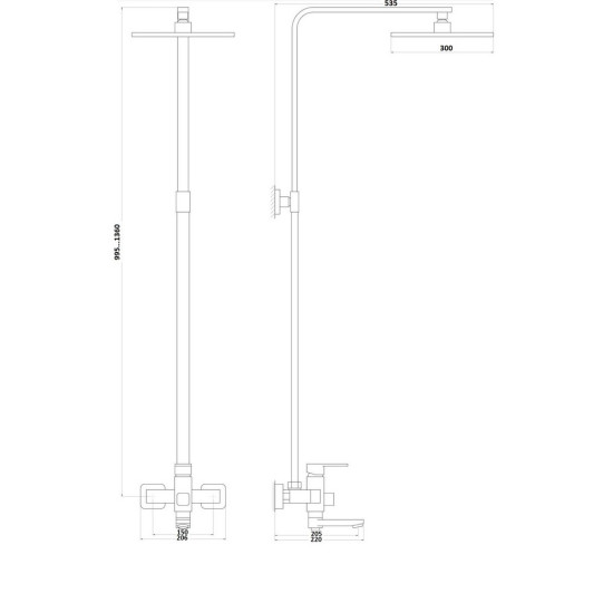 Душевая система Globus Lux MILANO VAN-DS0026