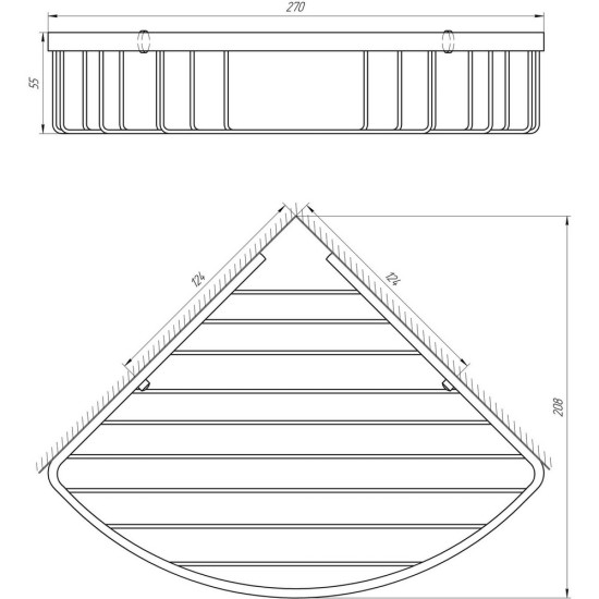 Полка угловая TOPAZ 4114