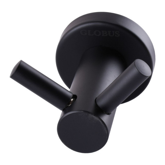Крючек двойной Globus Lux BS8415 черный матовый SUS304