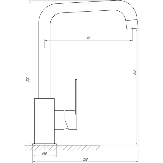 Смеситель для кухни TOPAZ BARTS TB 07423-H36-BL
