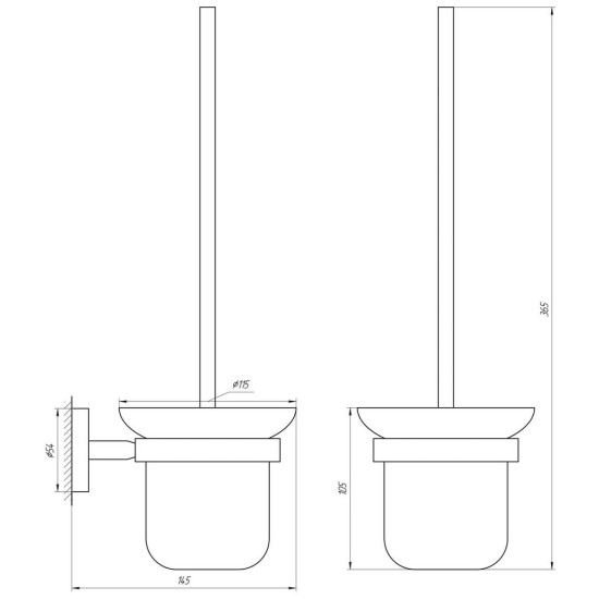 Ерш настенный без крышки Globus Lux SS8429A  SUS304