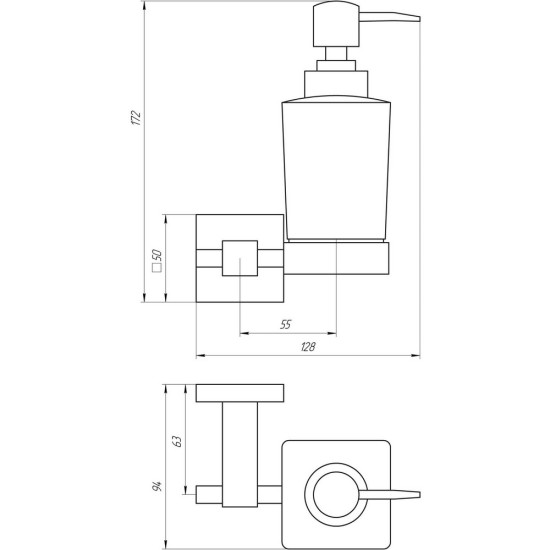 Дозатор жидкого мыла Globus Lux BQ9433 черный матовый SUS304