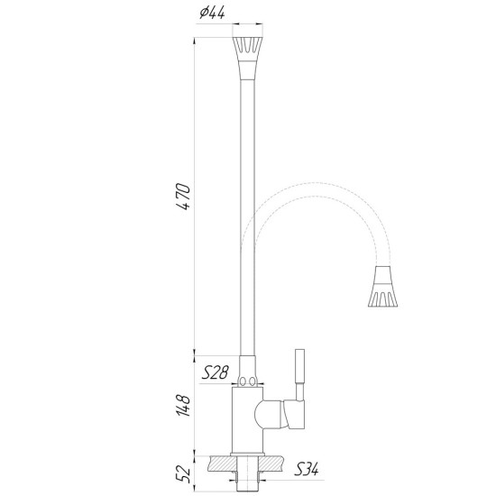 Смеситель для кухни Globus Lux Lazer GLLR-0203SA-B01