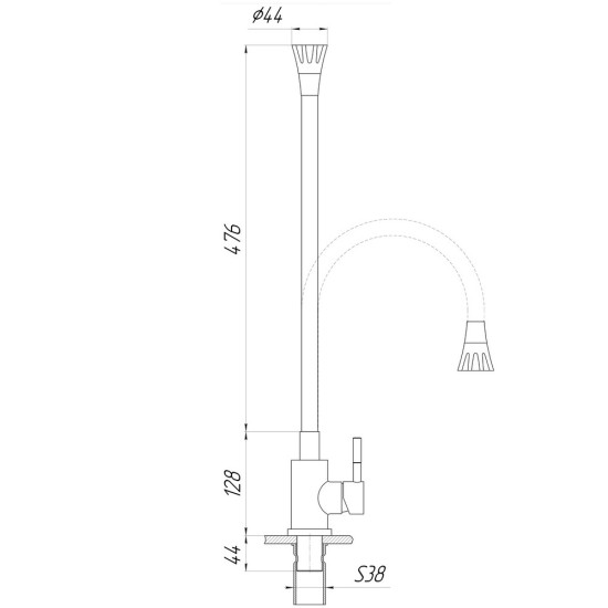 Смеситель для кухни Globus Lux Alpen SBT1-203SA-B01