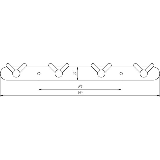 Планка с крючками Globus Lux SS8435-4  SUS304