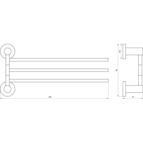 Держатель полотенец Globus Lux SS 8431-3  SUS304