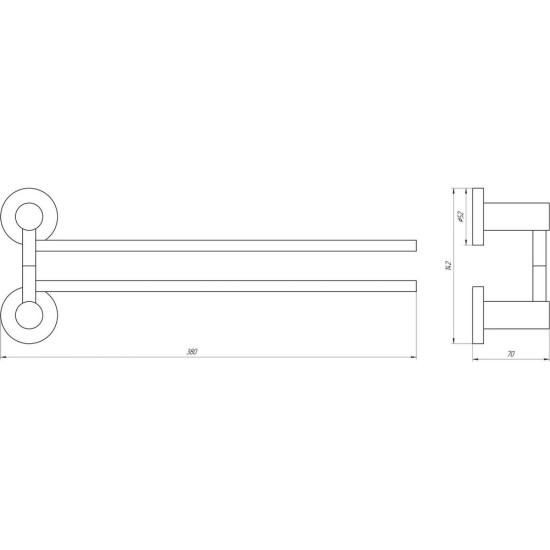 Держатель полотенец Globus Lux SS 8431-2  SUS304