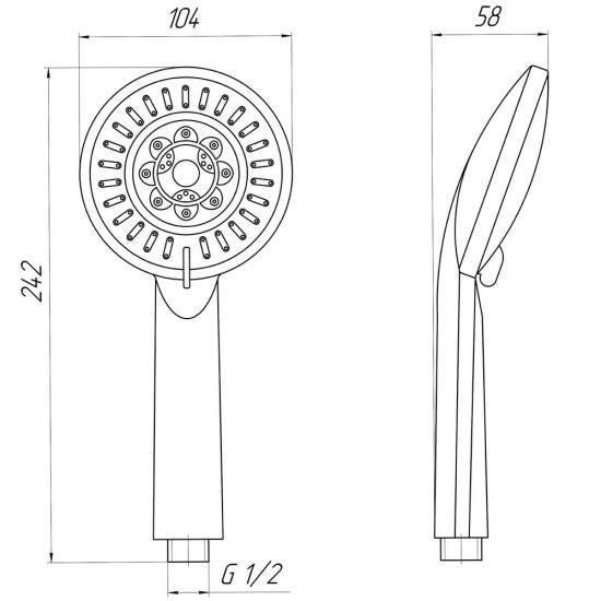 Душевая лейка Globus Lux RAYS NS-780-P