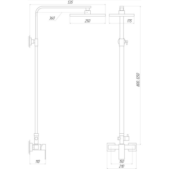 Душевая система Globus Lux SICILIA SBQ-SH-125-BB
