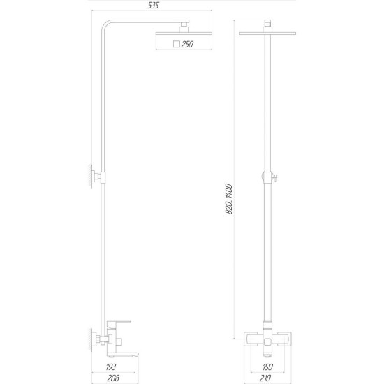 Душевая система Globus Lux SICILIA VAN-SBQ-SH-02-304