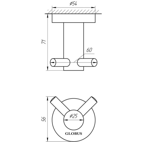 Крючек двойной Globus Lux SS 8415  SUS304