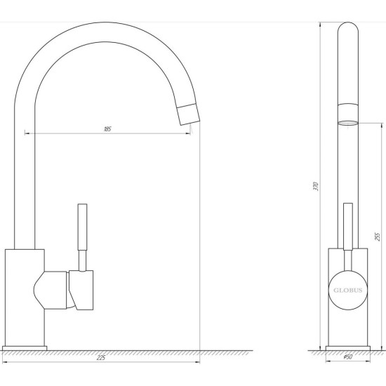 Смеситель для кухни Globus Lux LAZER GLLR-0203S-11-GRAPHITE