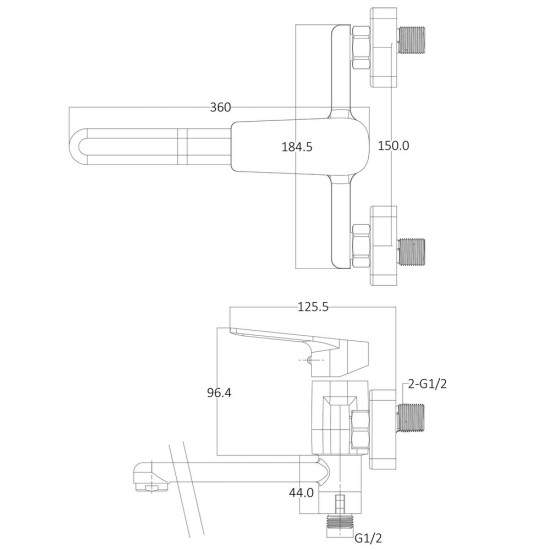 Смеситель для ванны Globus Lux BONN GLB-0208