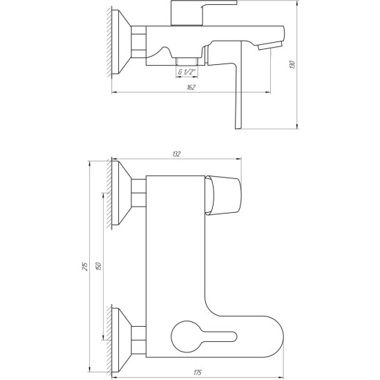 Смеситель для ванны Globus Lux Laguna GLA-0102N-10-BB