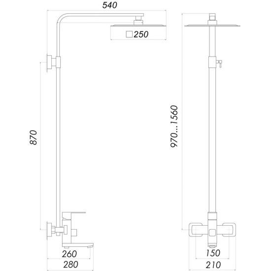 Душевая система Globus Lux SICILIA PLUS-SBQ-SH-02-BB