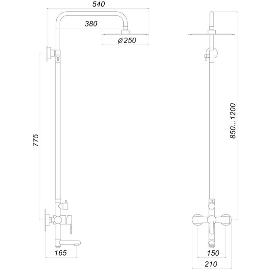 Душевая система Globus Lux MAIN SM-SH-02