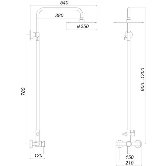 Душевая система Globus Lux WIEN SBT2-SH-05