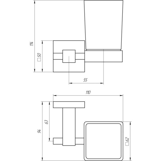 Стакан одинарный Globus Lux SQ 9409 SUS304