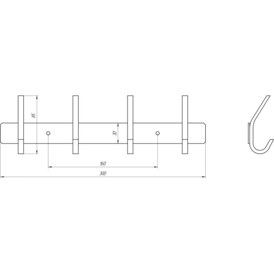 Планка с крючками Globus Lux SQ 9435-4 SUS304