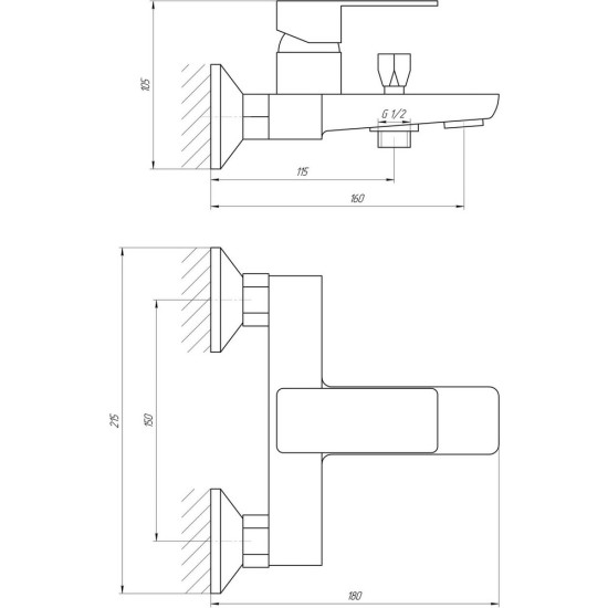 Смеситель для ванны Globus Lux Milano GLM-0102