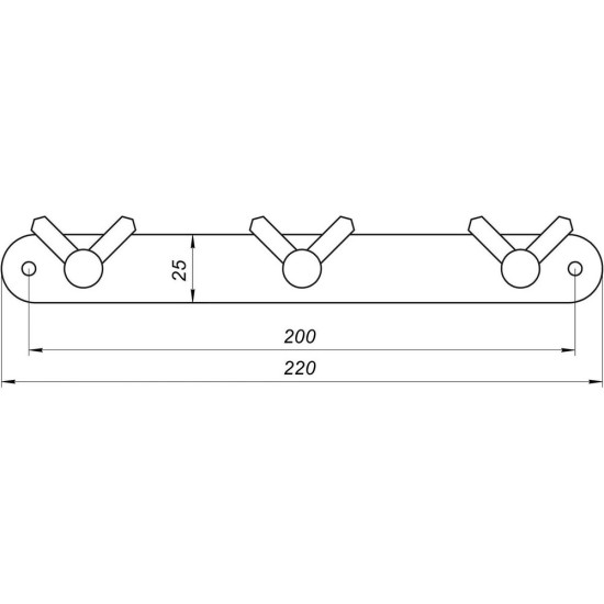 Планка с  крючками  Globus Lux SS8435-3  SUS304