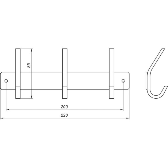 Планка с крючками Globus Lux SQ 9435-3 SUS304