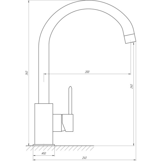 Смеситель для кухни TOPAZ BARTS TB 07403-H36-BL
