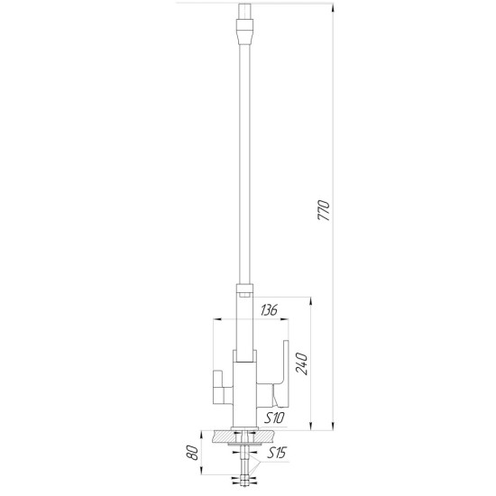 Смеситель для кухни под осмос Globus Lux LAZER GLLR-0900-10-01