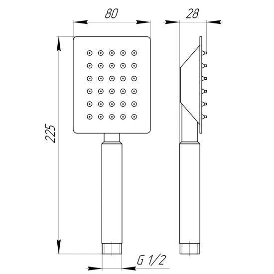 Душевая лейка Globus Lux SUS-001Q-BB