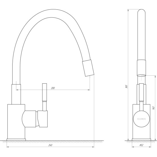 Смеситель для кухни Globus Lux LAZER GLLR-0203S-BG15