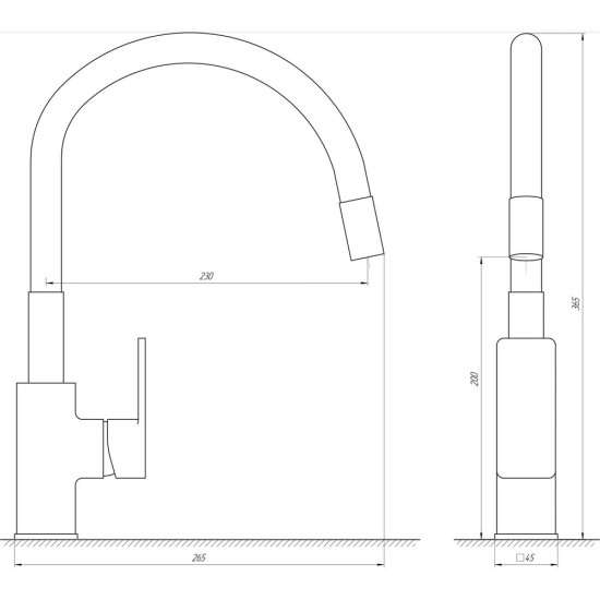 Змішувач для кухні Globus Lux Milano GLM-0203LR-11-GRAPHITE