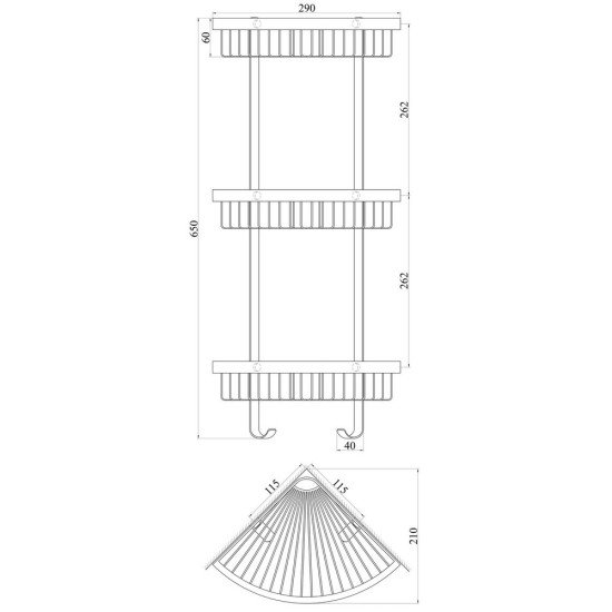 Полка угловая TOPAZ 4115-3