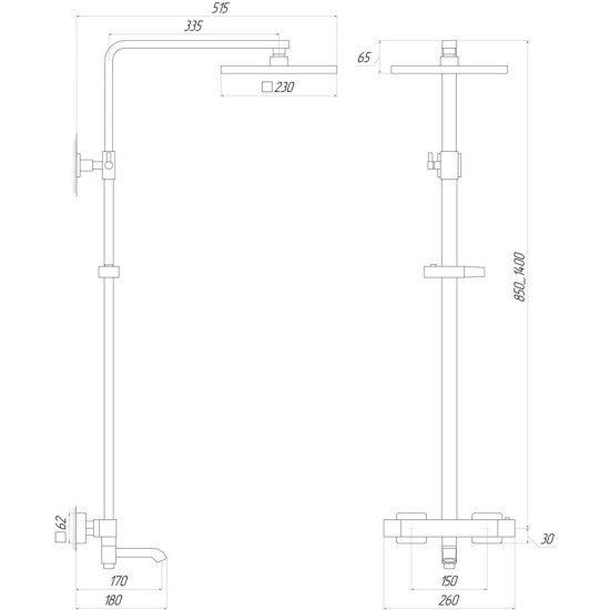 Душевая система Globus Lux Termostatic Q VAN-GLQ-0041T